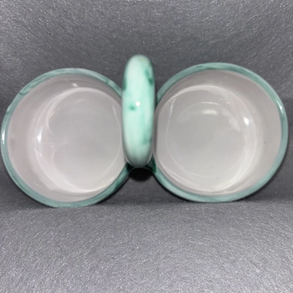 Vintage P. Sorrentino Ravello Oil & Vinegar Cruets W/Caddy Hand painted In Italy
